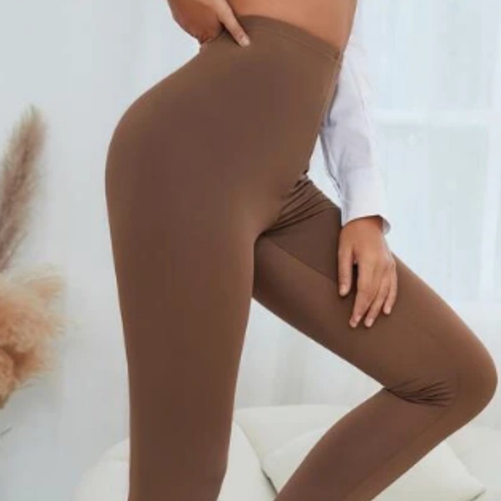SHEIN Solid High Waisted Leggings